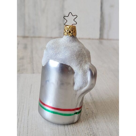 German blown glass HB beer stein glitter ornament Xmas - Picture 5 of 7